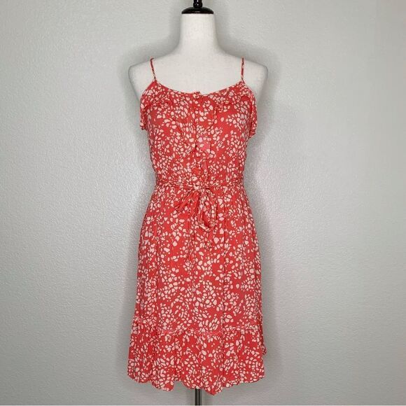 Forever 21 Ruffle Sleeveless Salmon Pink Summer Dress, Sz Small - Picture 1 of 12